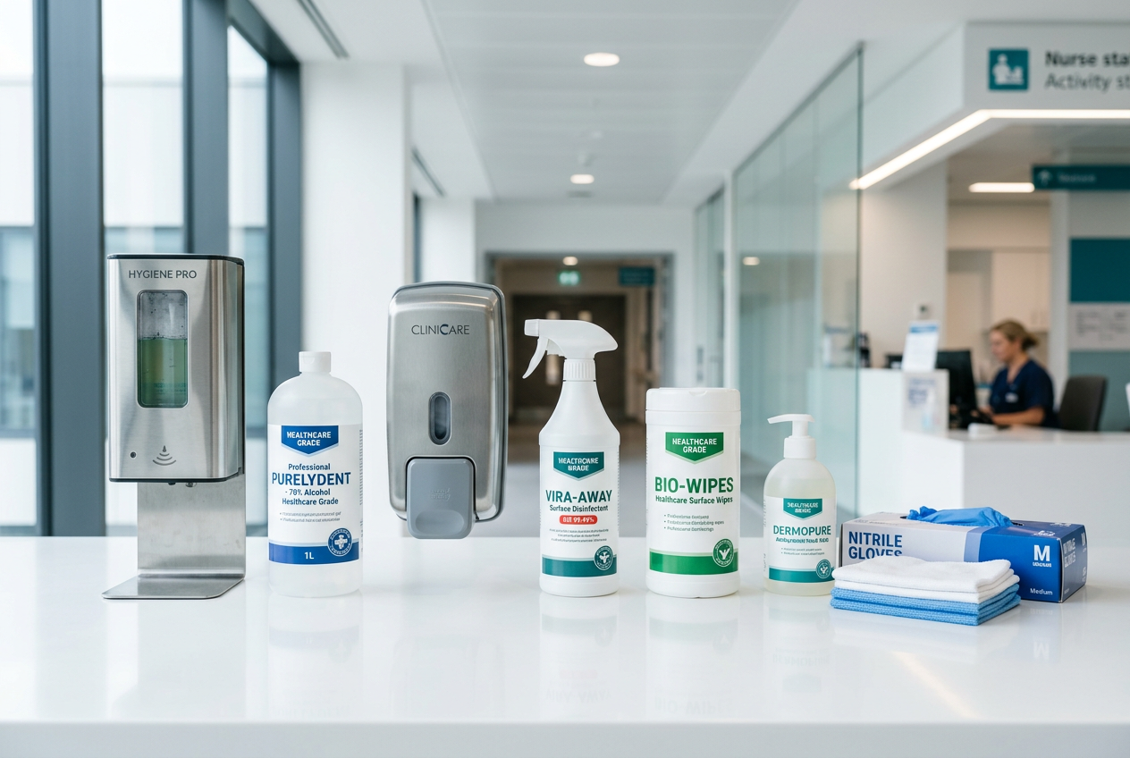 Gamma di prodotti professionali per l'igiene e la pulizia, dispenser e detergenti